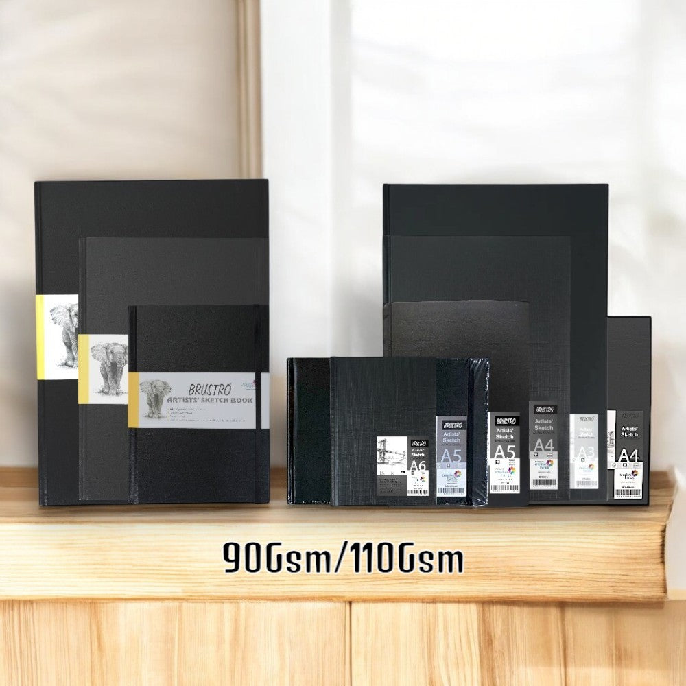 Brustro Artist Stitched Sketchbook All Variants with GSM Front View